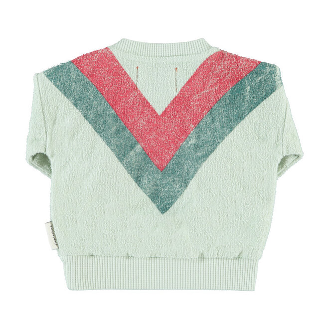 Piupiuchick - Sweatshirt baby Mint green multicolor triangle