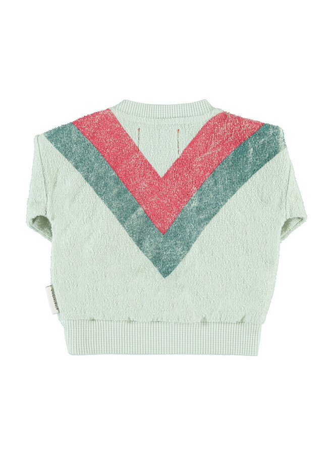 Piupiuchick - Sweatshirt baby Mint green multicolor triangle