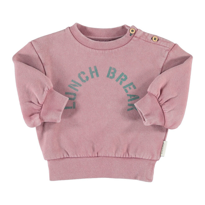 Piupiuchick - Oversized baby sweatshirt pink "lunch break"