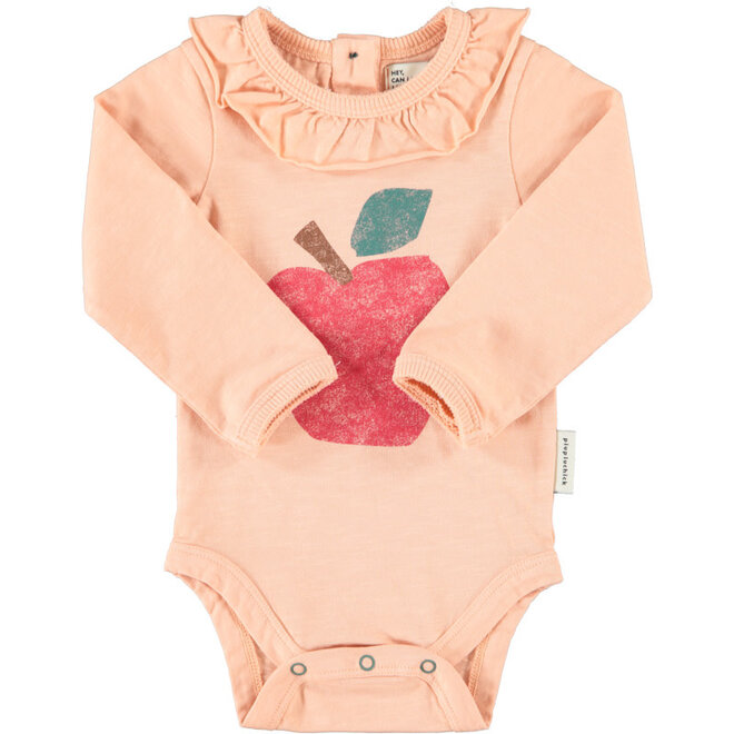 Piupiuchick - Long sleeve bodysuit  collar Pink red apple