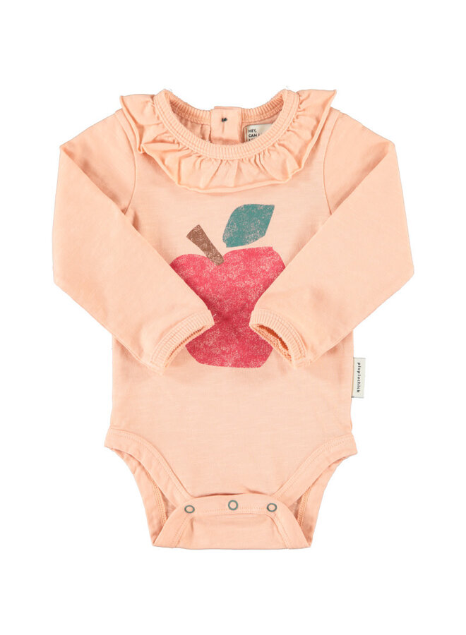 Piupiuchick - Long sleeve bodysuit collar Pink red apple