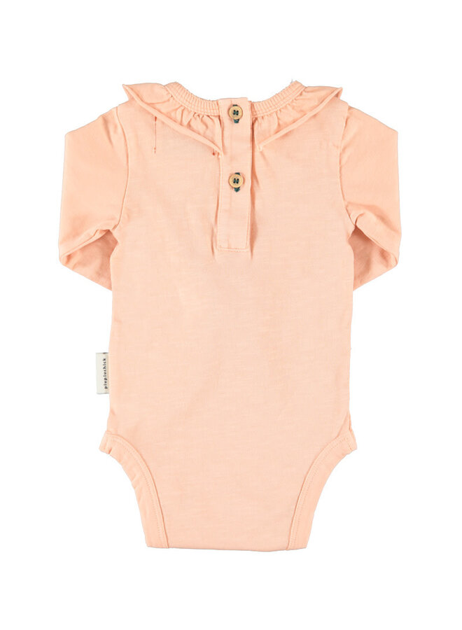 Piupiuchick - Long sleeve bodysuit  collar Pink red apple