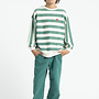 Piupiuchick - Sweatshirt  ecru & green stripes "piupiuchick"