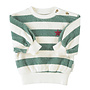 Piupiuchick - Sweatshirt baby ecru & green stripes "piupiuchick"