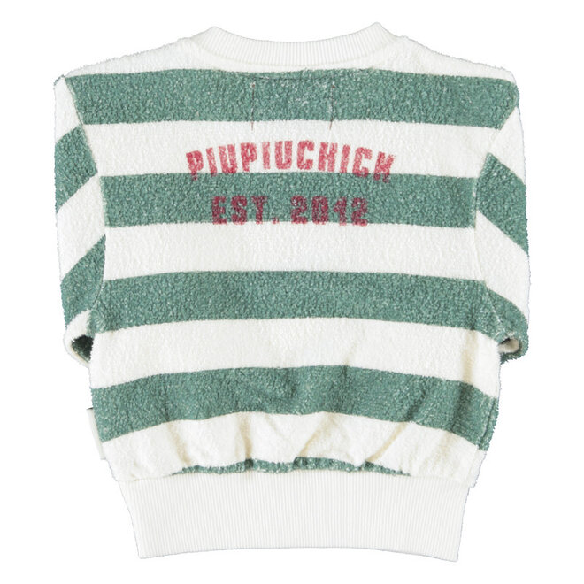 Piupiuchick - Sweatshirt baby ecru & green stripes "piupiuchick"