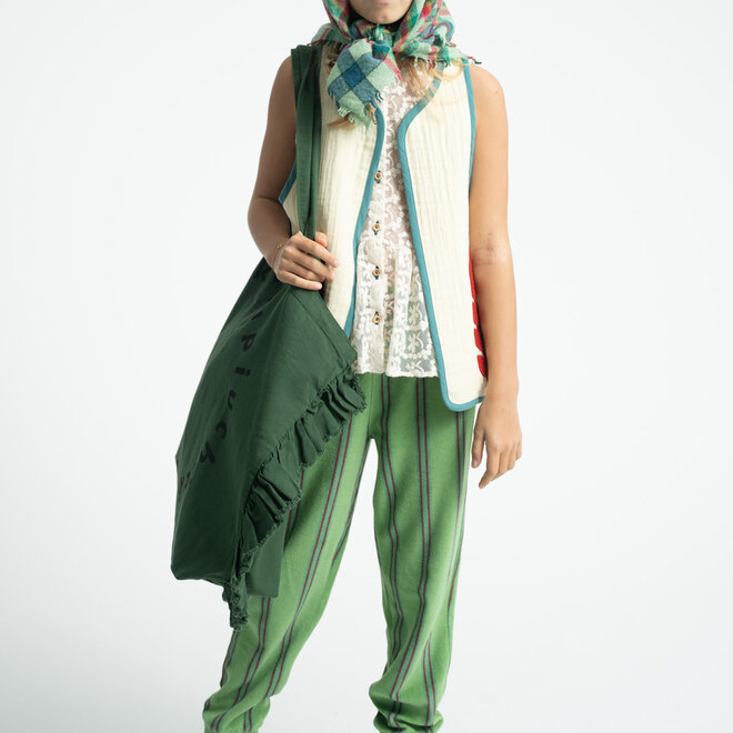 Piupiuchick - Jogging pants green double stripes