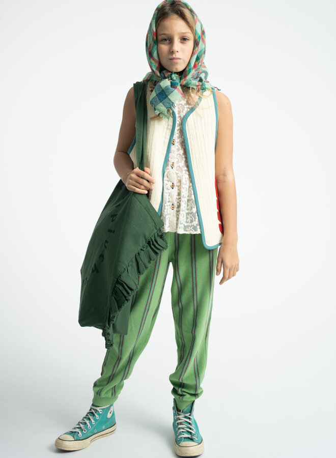 Piupiuchick - Jogging pants green double stripes