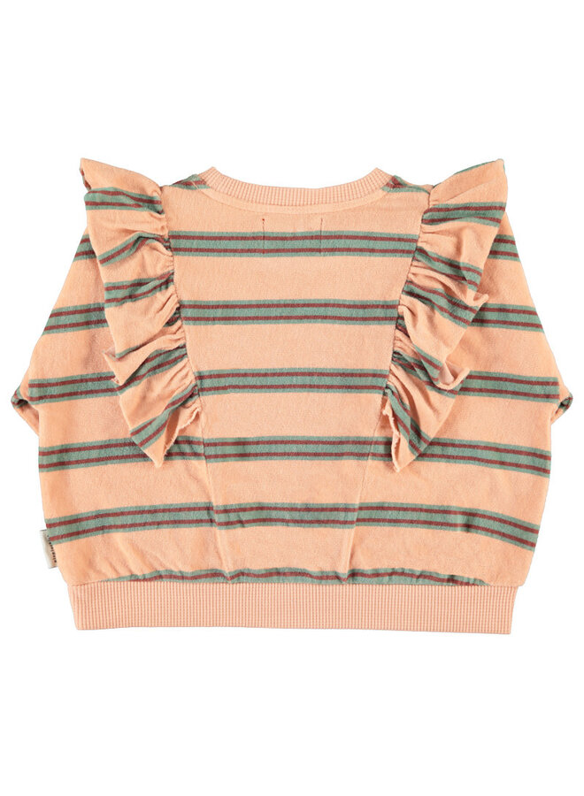 Piupiuchick - Terry sweatshirt pink double stripes