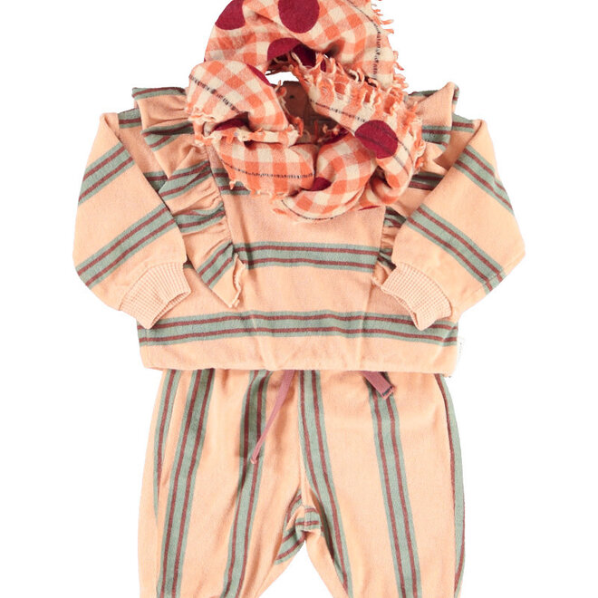 Piupiuchick - Terry sweatshirt baby pink double stripes
