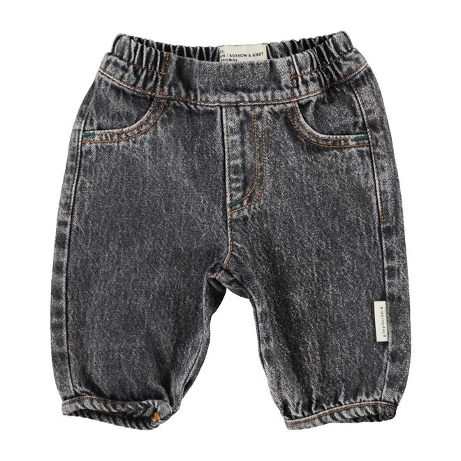 Piupiuchick - Baby trousers washed black denim