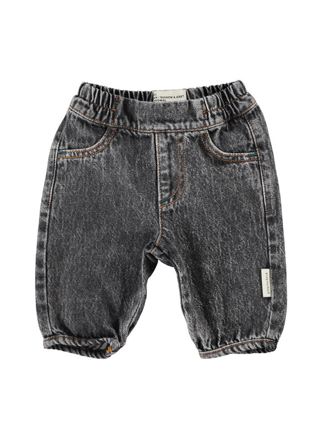 Piupiuchick - Baby trousers washed black denim