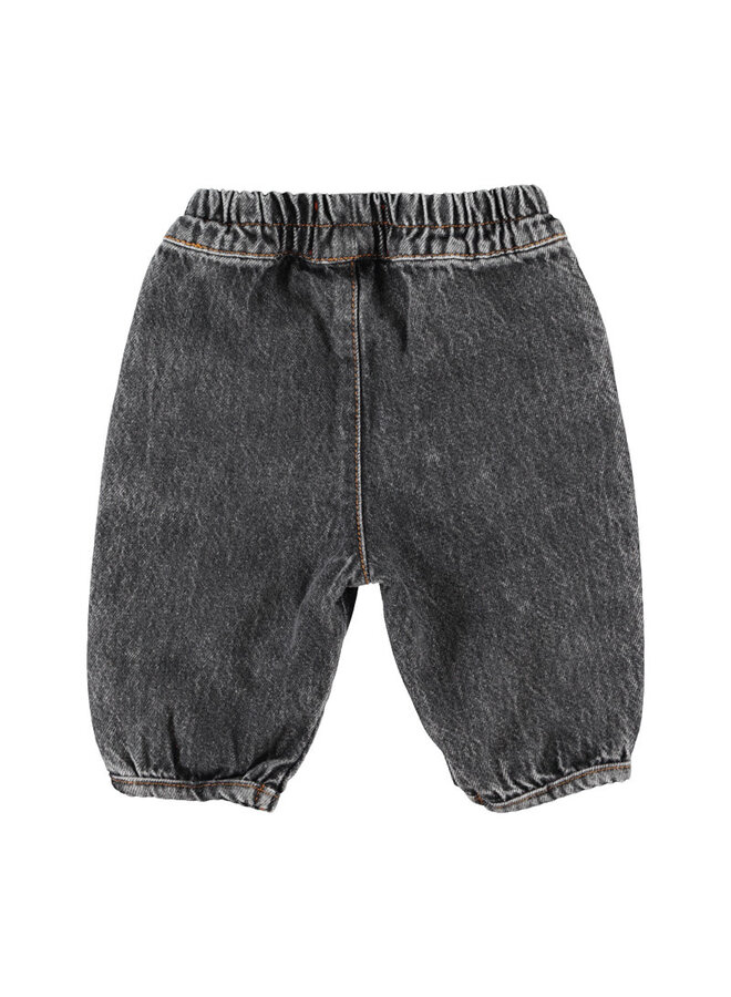 Piupiuchick - Baby trousers washed black  denim