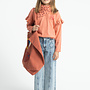 Piupiuchick - Flare trousers faded light blue denim