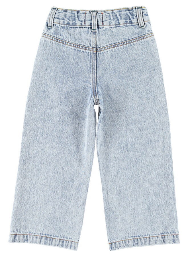 Piupiuchick - Flare trousers faded light blue denim