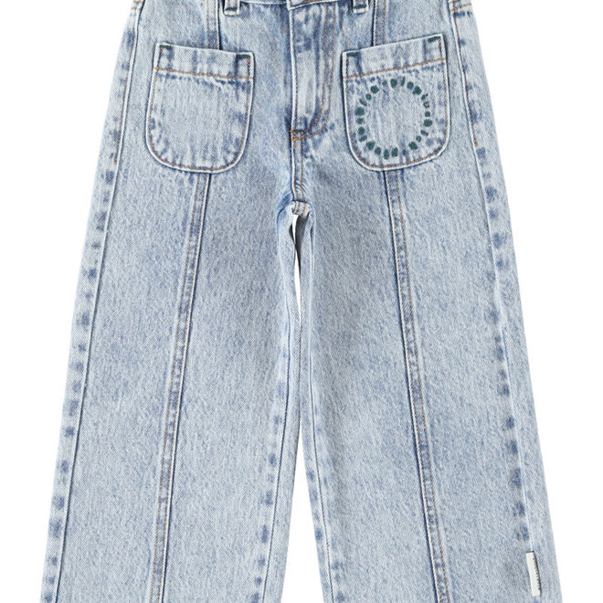 Piupiuchick - Flare trousers faded light blue denim