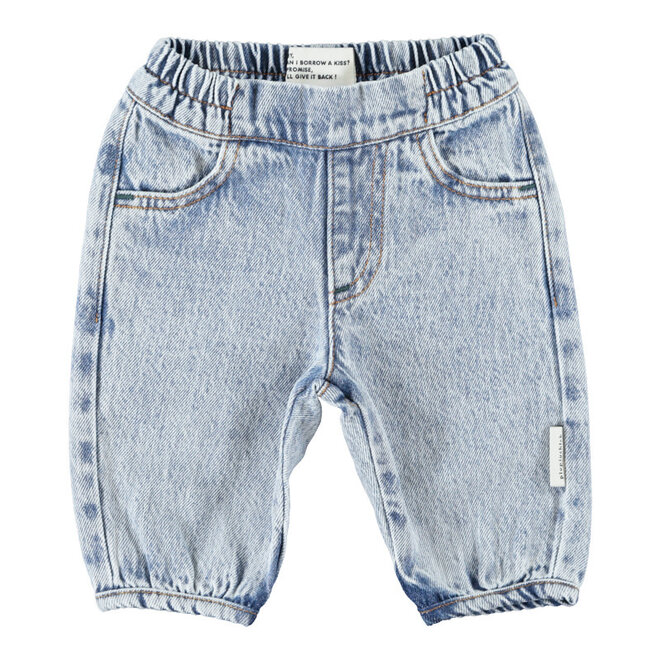 Piupiuchick - Baby trousers fadded light blue denim