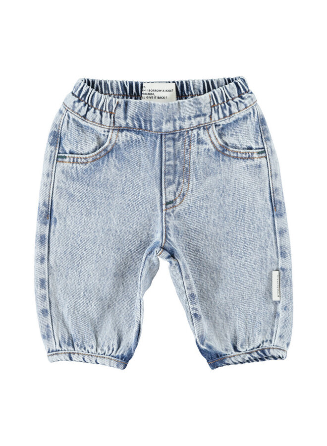Piupiuchick - Baby trousers fadded light blue denim