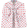 Piupiuchick - Short dress light blue denim red dots