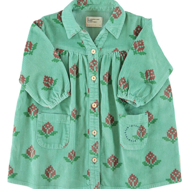 Piupiuchick - Short dress green big flowers