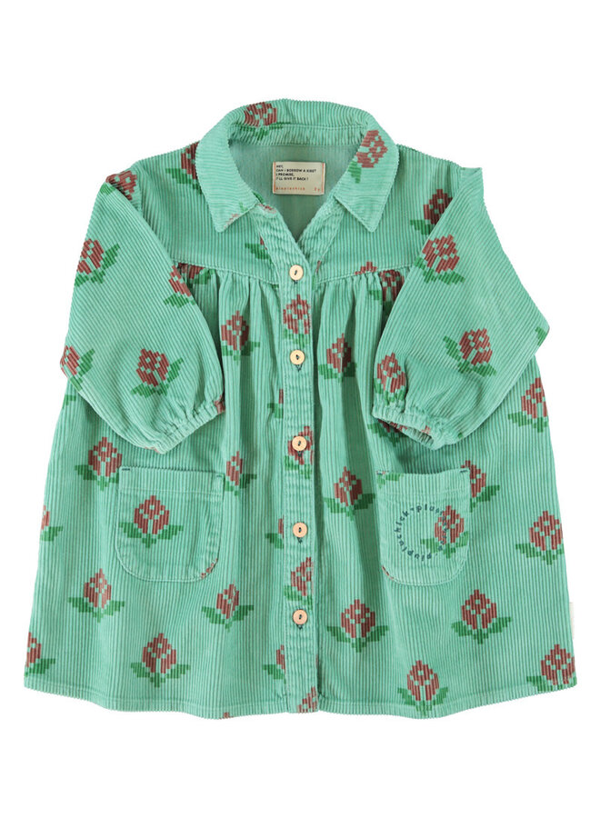 Piupiuchick - Short dress green big flowers