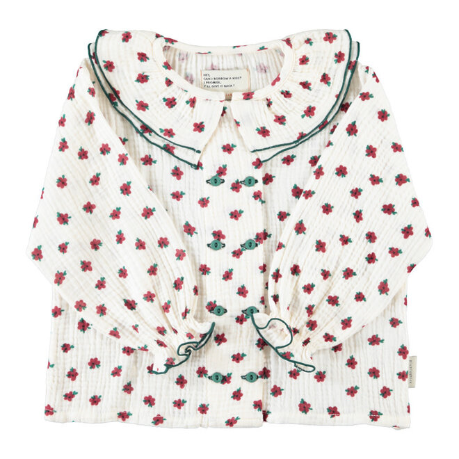 Piupiuchick - Blouse double collar ecru little flowers