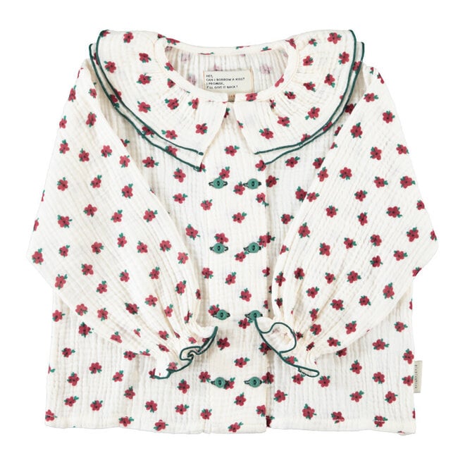 Piupiuchick - Blouse double collar ecru  little flowers