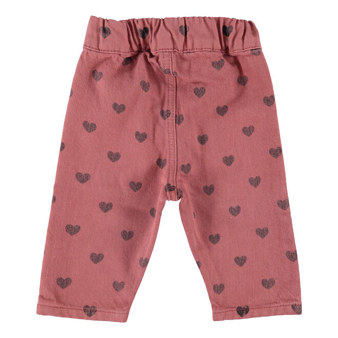 Piupiuchick - Baby trousers pink black hearts