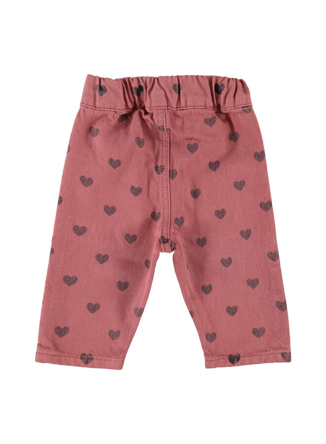Piupiuchick - Baby trousers pink black hearts