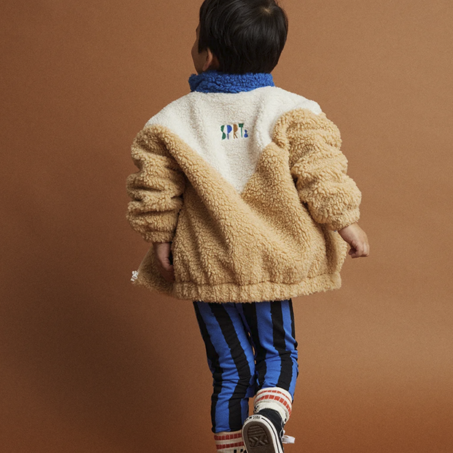 Sproet & Sprout - Teddy jacket colourblock Blue sand