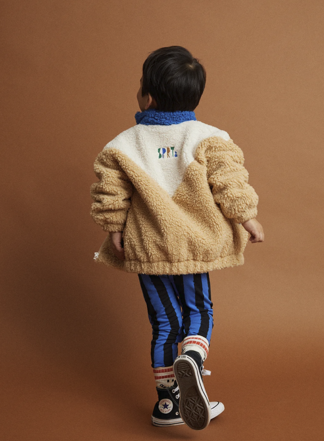 Sproet & Sprout - Teddy jacket colourblock Blue sand