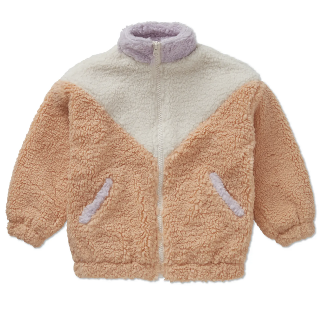 Sproet & Sprout - Teddy jacket colourblock Sand