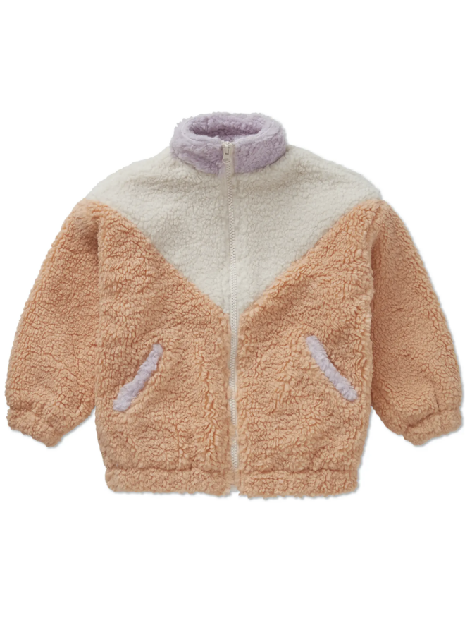 Sproet & Sprout - Teddy jacket colourblock Sand