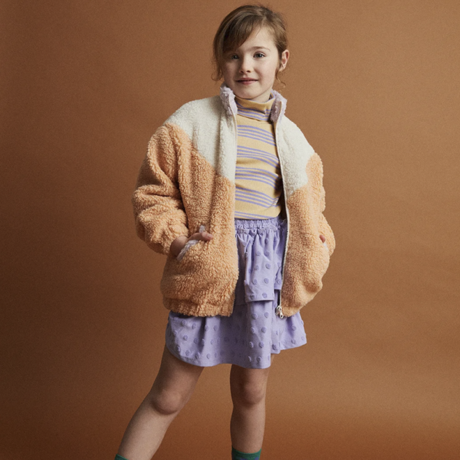 Sproet & Sprout - Teddy jacket colourblock Sand