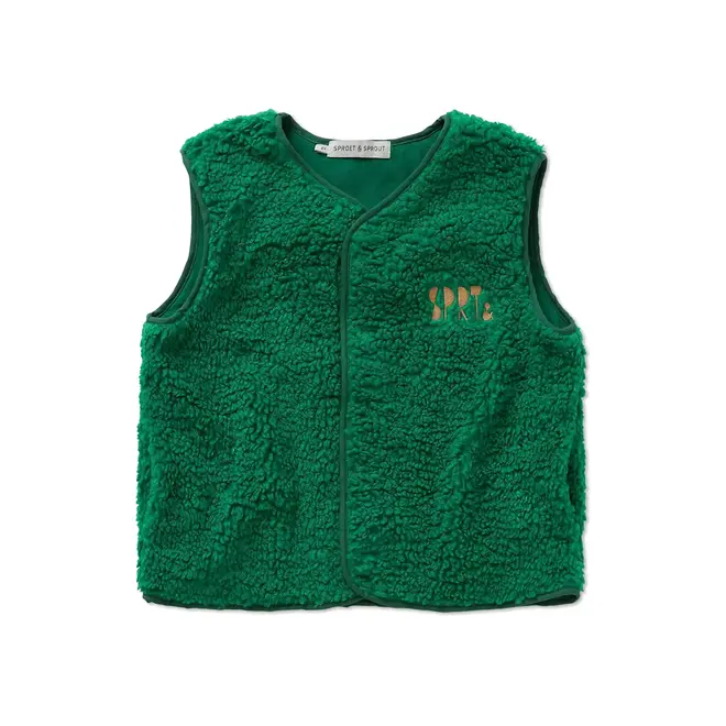 Sproet & Sprout - Loose teddy gilet Deep green