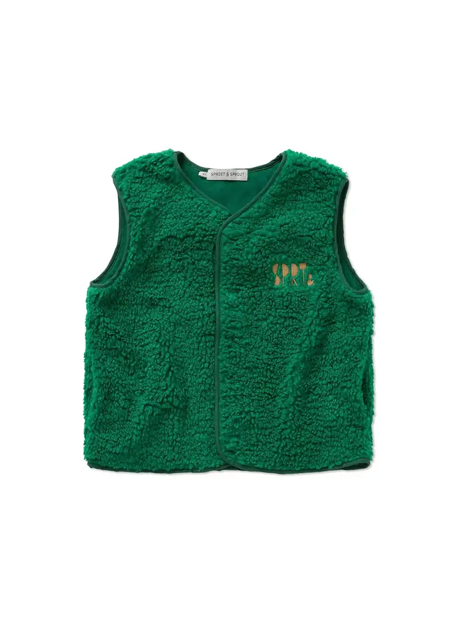 Sproet & Sprout - Loose teddy gilet Deep green