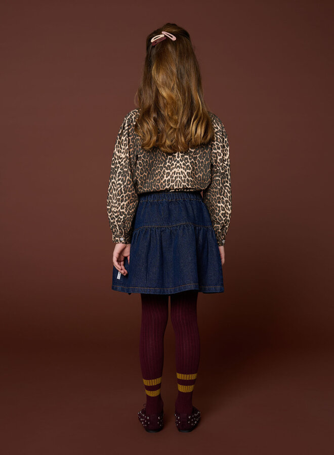 Petit Blush - Collar Blouse - Leopard AOP