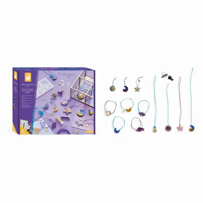 Janod - 14 Pieces Of Jewellery From Galaxy Resin To Make
