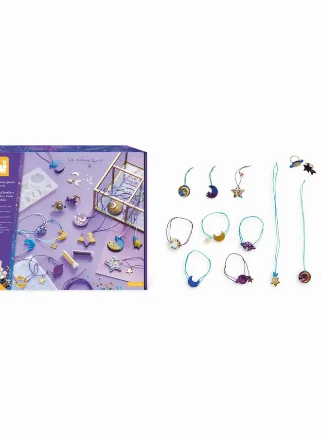 Janod - 14 Pieces Of Jewellery From Galaxy Resin To Make