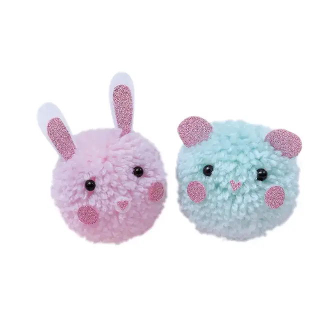 Janod - Creative Kit - 2 Animal Pom-Poms to Create