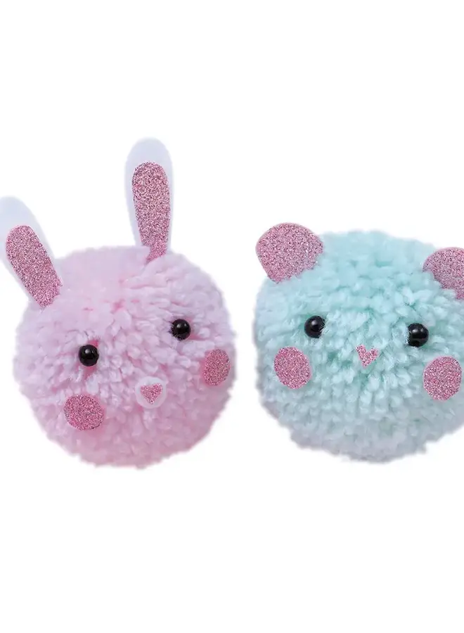 Janod - Creative Kit - 2 Animal Pom-Poms to Create