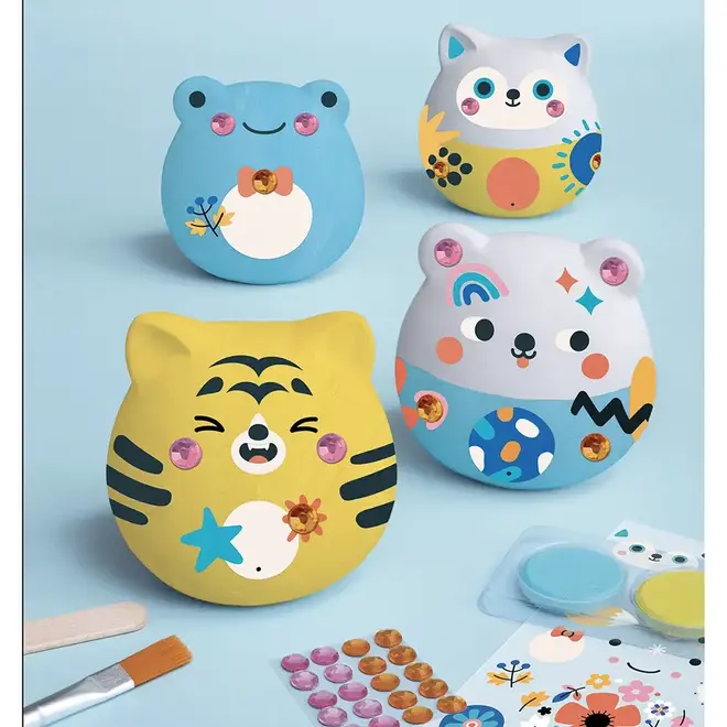 Janod - Creative Kit - 6 Plaster Animals to Decorate