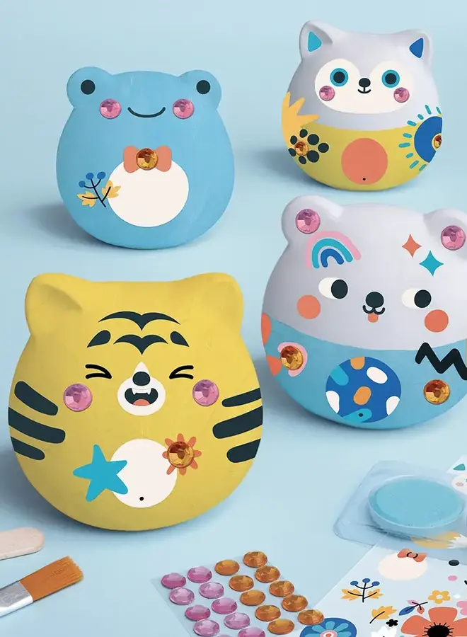 Janod - Creative Kit - 6 Plaster Animals to Decorate