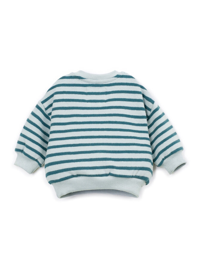 Play Up - Striped jersey sweater Cyanotype Baby