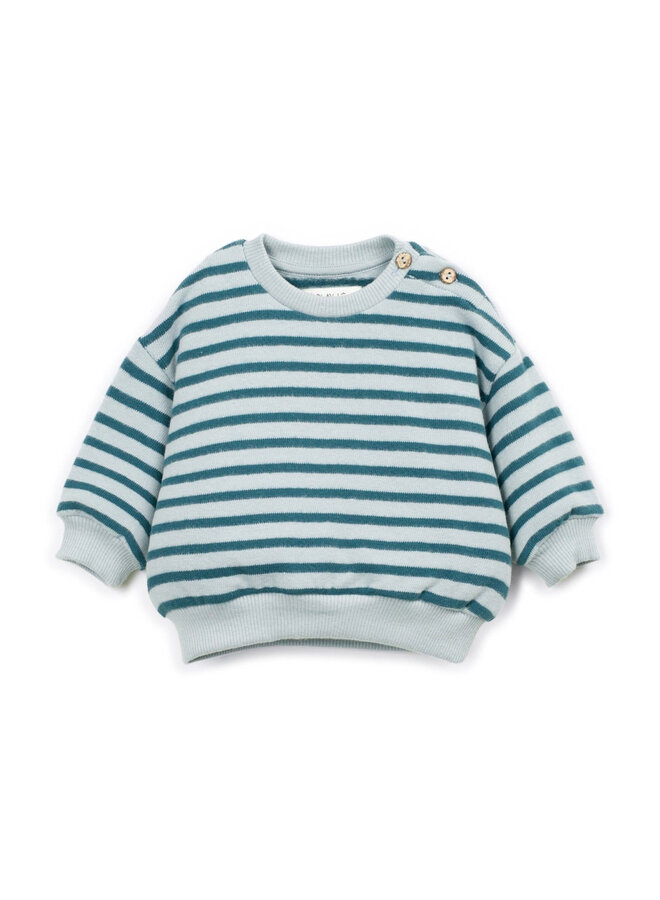 Play Up - Striped jersey sweater Cyanotype Baby