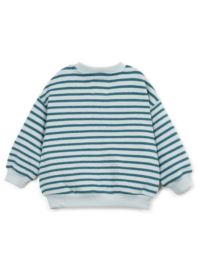 Play Up - Striped jersey sweater Cyanotype