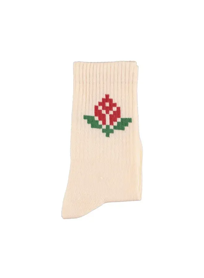 Piupiuchick - Socks light pink red flower