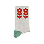Piupiuchick - Socks light grey red flowers
