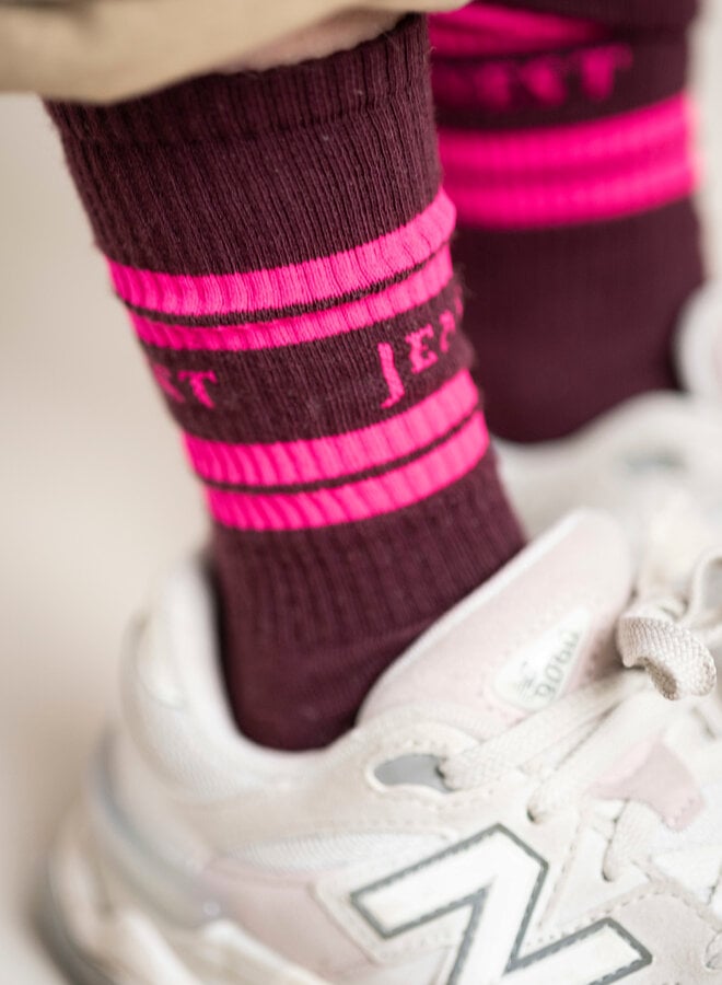 Jenest - Sport socks Cherry bordeaux