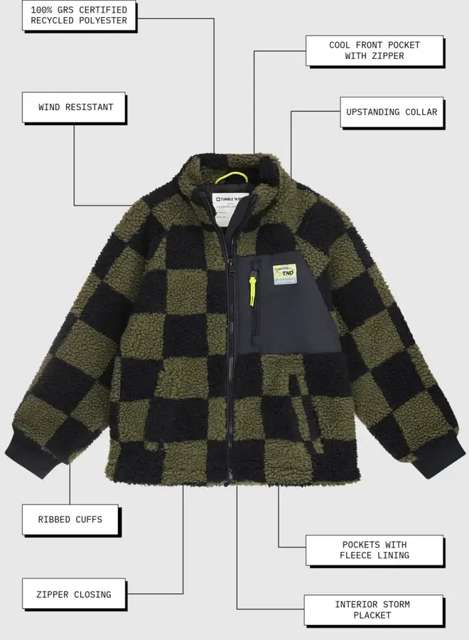 Tumble 'N Dry – Cody teddy jacket army green