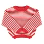 Piupiuchick - Knitted sweater Ecru & red stripes